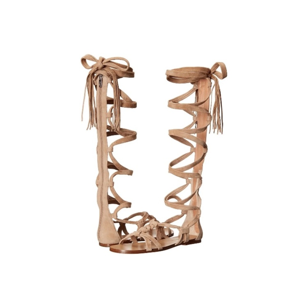 Sigerson Morrison Boni Gladiator Light Natural Suede Sandal Size 8.5